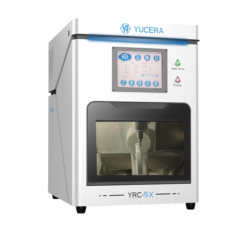 Yucera YRC-5X 5-Achsen-Zahnfräsenmaschine mit 90° vertikaler Fräsen und großer B-Achsen-Rotation für 20% höhere Materialnutzung