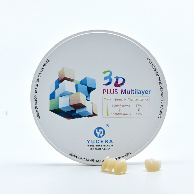 YUCERA  Hot Sell Dental Medical Yucera Zirconia Block 3D Multilayer Blank Zirconia Zotion 16colors