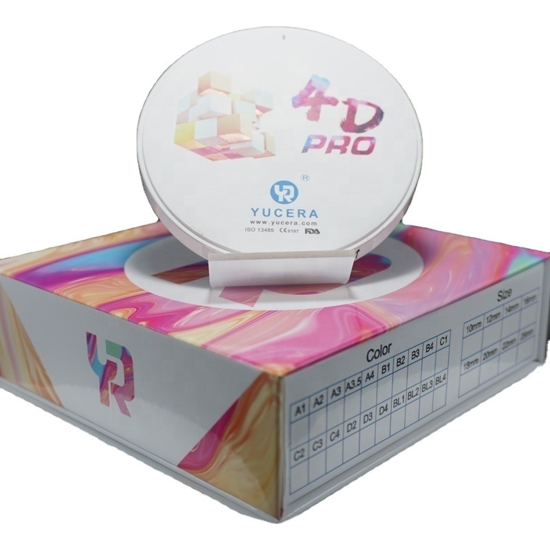 Yucera 4D Pro Zirconia Ceramic Dental Crown Dental Zirconia Disc Dental Zirconia Block Ceramic False Teeth Zirconia Block Dental