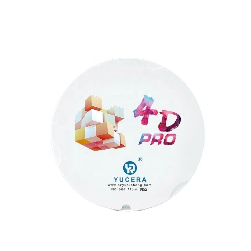 Yucera 4D Pro Multilayer Dental Ceramic Zirconia Block Laboratory Dental Super Translucency Dental Zirconia Disc