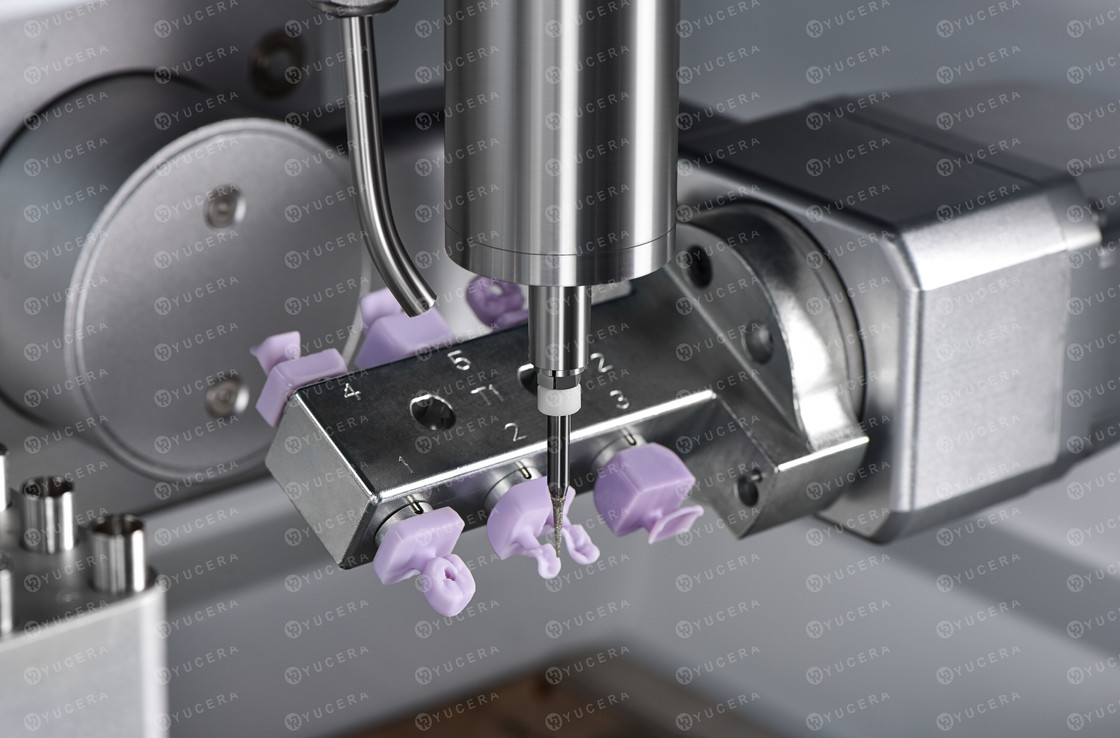 Dental Milling Machine 5 Axi Titanium Abutmentment  YUCERA-6Xcadcam Dental Lab Wet Milling Machine for Lithium Disilicate,