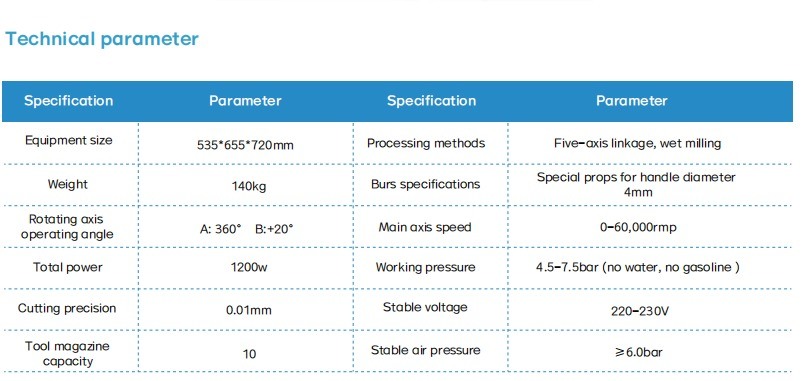 Dental Milling Machine 5 Axi Titanium Abutmentment  YUCERA-6Xcadcam Dental Lab Wet Milling Machine for Lithium Disilicate,