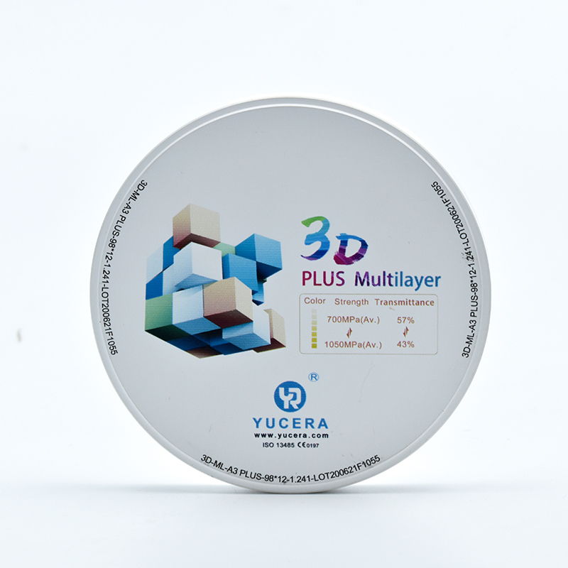 Dental Zirkonoxid Block YUCERA 3D Posterior Brückenmaterial | 1200MPa Festigkeit & 45% Lichtdurchlässigkeit