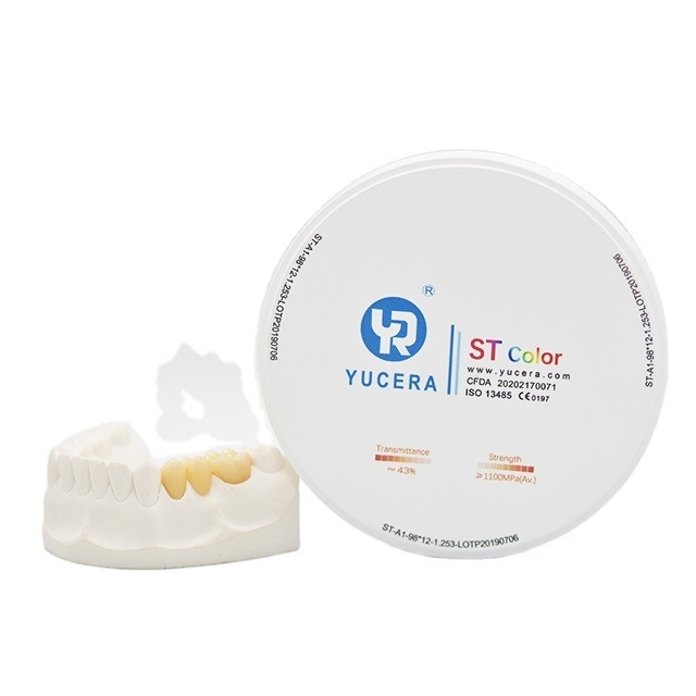 98mm Dental Zirkoniumdioxid-Scheibe - YUCERA ST-Color Hoch-Trans (43%) & Hochfest (1100MPa)