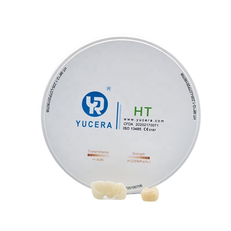 Yucera HT white 98mm Dental Zirconia Blocks - Precision - Crafted for Exceptional Dental Restorations